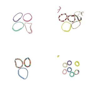 Girls Plastic Jewelry Lot Dress Up Bracelet Necklace Colorful 19 Pieces